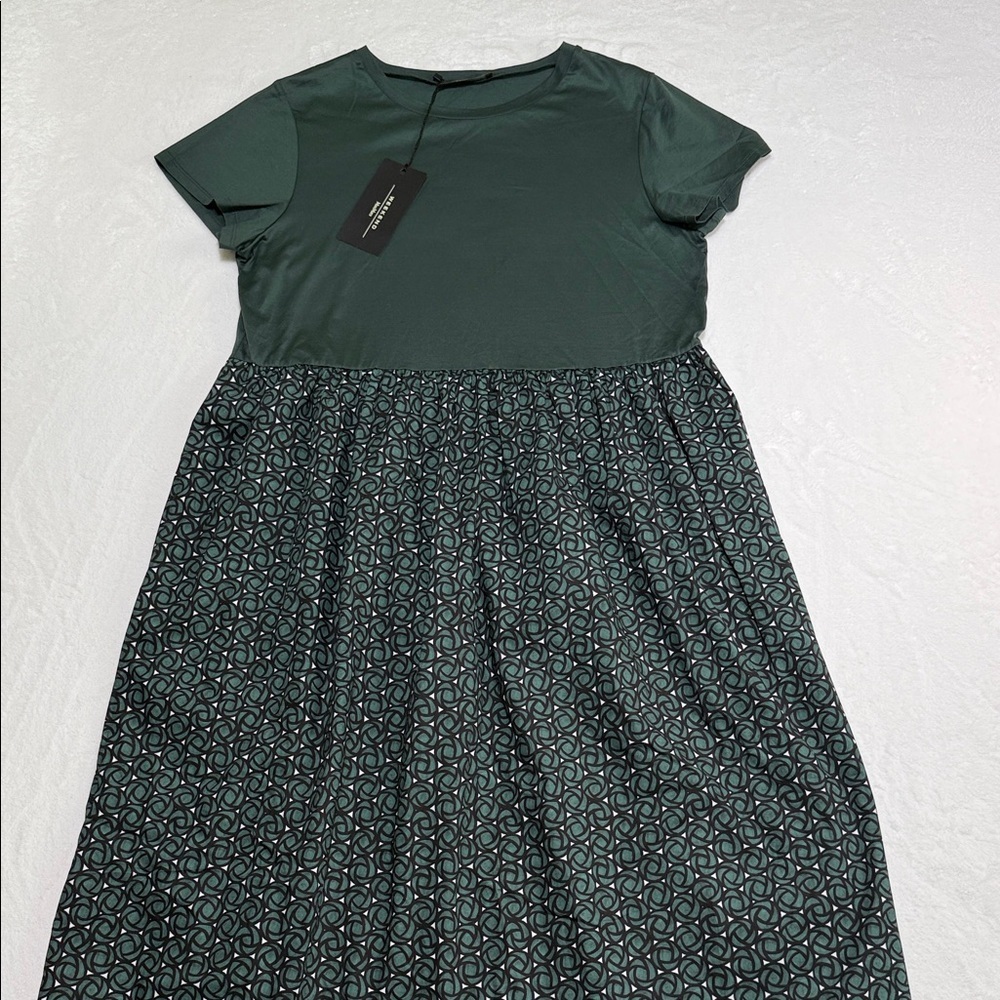 New Weekend by MaxMara Dark Green Patterned Maxi Dress